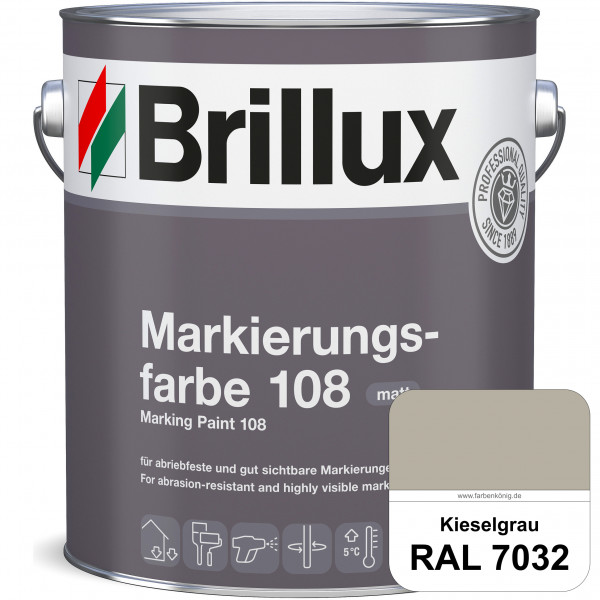 Markierungsfarbe 108 (RAL 7032 Kieselgrau) Markierungsfarbe für Asphalt, Betonböden, Zementestrichen