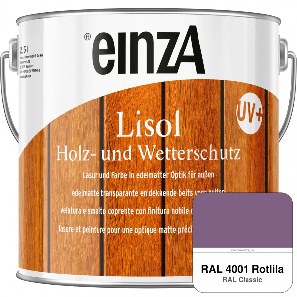 einzA Lisol Holz- und Wetterschutz Lasur und Farbe (RAL 4001 Rotlila)