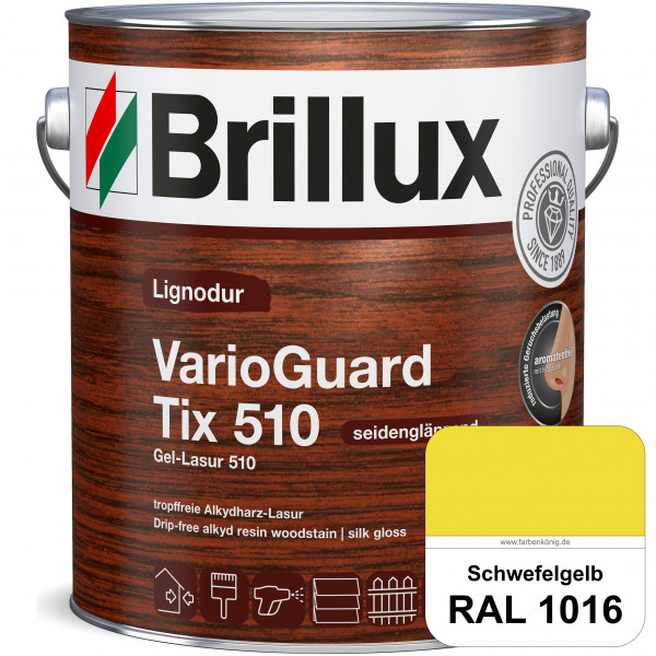 Lignodur VarioGuard Tix 510 (Gel-Lasur 510) RAL 1016 Schwefelgelb