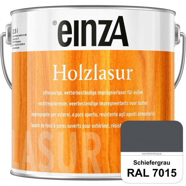 einzA Holzlasur (RAL 7015 Schiefergrau) Offenporige Imprägnierlasur für Außen-Holzbauteile