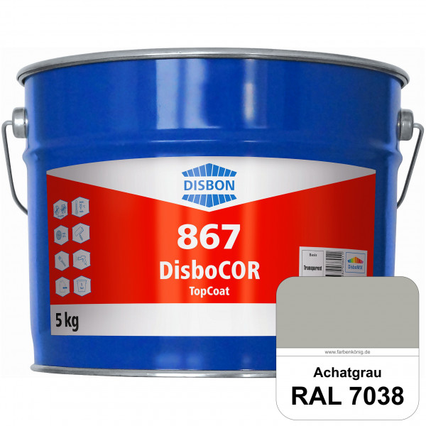 DisboCOR 867 TopCoat (RAL 7038 Achatgrau) Anwendungsfreundliche Korrosionsschutz-Deckbeschichtung mi
