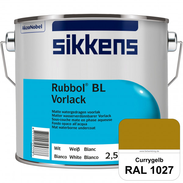 Rubbol BL Vorlack (RAL 1027 Currygelb) Wasserbasierter, matter & umweltschonender Vorlack (innen)