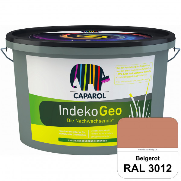 IndekoGeo (RAL 3012 Beigerot) Ressourcenschonende Premium Innenfarbe für stumpfmatte Oberflächen