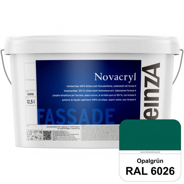 einzA Novacryl (RAL 6026 Opalgrün) Reinacrylat-Fassadenfarbe, seidenmatt