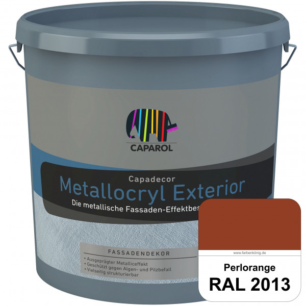 Capadecor Metallocryl Exterior (RAL 2013 Perlorange) Seidenglänzende Dispersionsfarbe mit metallisch