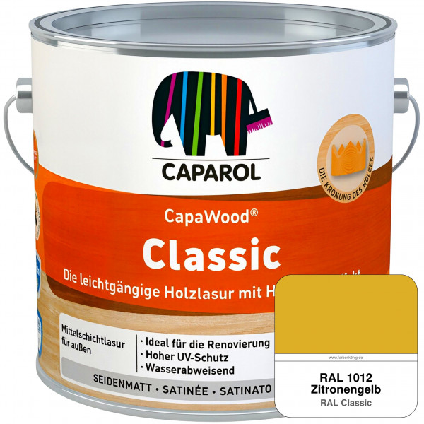 CapaWood Classic (RAL 1012 Zitronengelb) - ersetzt Capadur ClassicLasur
