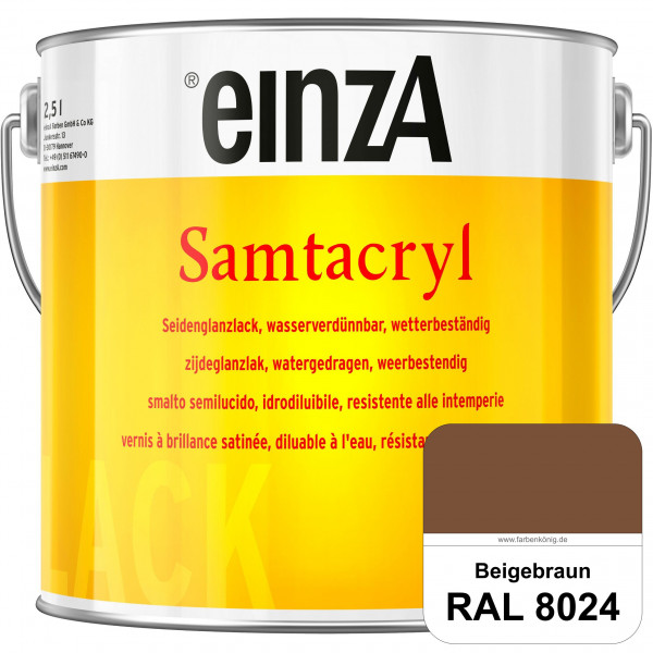 einzA Samtacryl (RAL 8024 Beigebraun) wetterbeständige seidenglänzende Acryl-PU-Lackfarbe