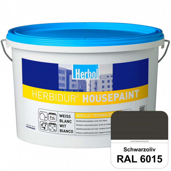 Herbidur Housepaint (RAL 6015 Schwarzoliv) seidenmatte Reinacrylat-Fassadenfarbe
