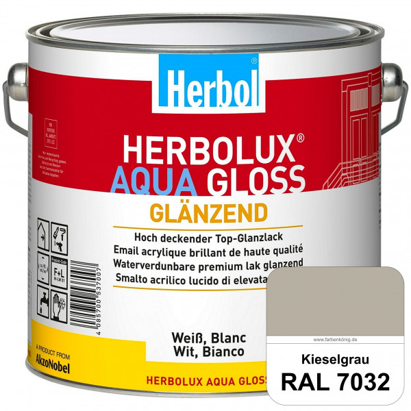 Herbolux Aqua Gloss (RAL 7032 Kieselgrau) Wasserverdünnbarer Top-Glanzlack (Innen)