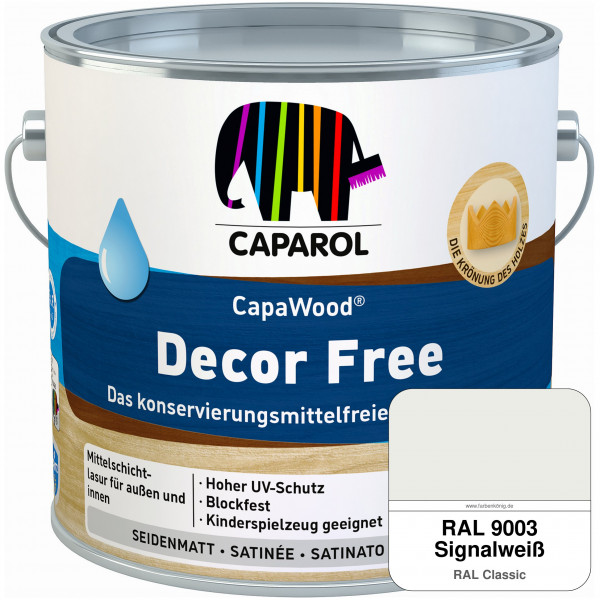 CapaWood® Decor Free (RAL 9003 Signalweiß) - ersetzt Capadur DecorLasur KF