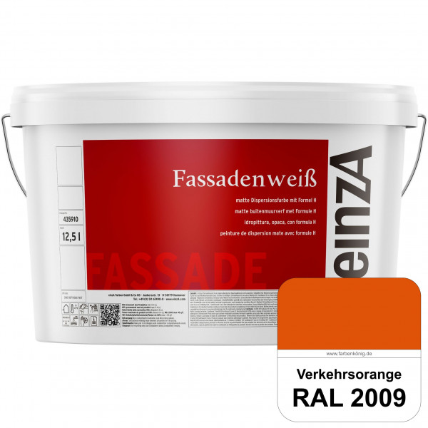 einzA Fassadenweiß (RAL 2009 Verkehrsorange) Sil-Fassadenfarbe gegen Schmutz & Vergrünung
