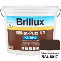 Silikat-Putz KR K3 3641 (RAL 8017 Schokoladenbraun) Dekorativer Kratzputz auf Silikatbasis