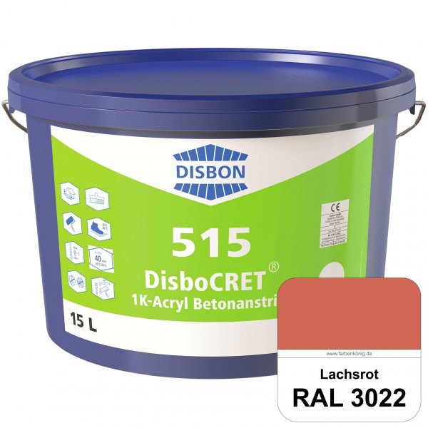 DisboCRET 515 1K-Acryl-Betonanstrich (RAL 3022 Lachsrot) Hochwertige & rissüberdeckende Schutzbeschi