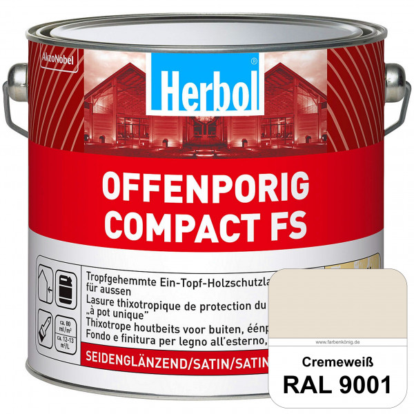 Offenporig Compact FS (RAL 9001 Cremeweiß) Rationelle & thixotrope Ein-Topf-Holzlasur (außen)