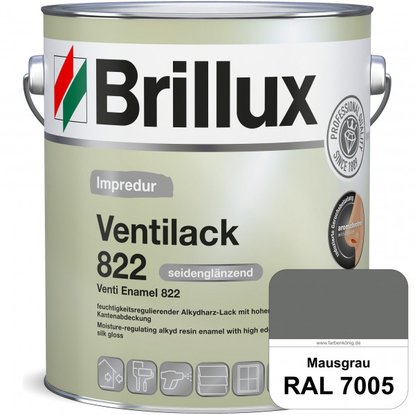 Impredur Ventilack 822 (RAL 7005 Mausgrau) Seidenglanzlack (lösemittelhaltig) Fenster & Türen innen