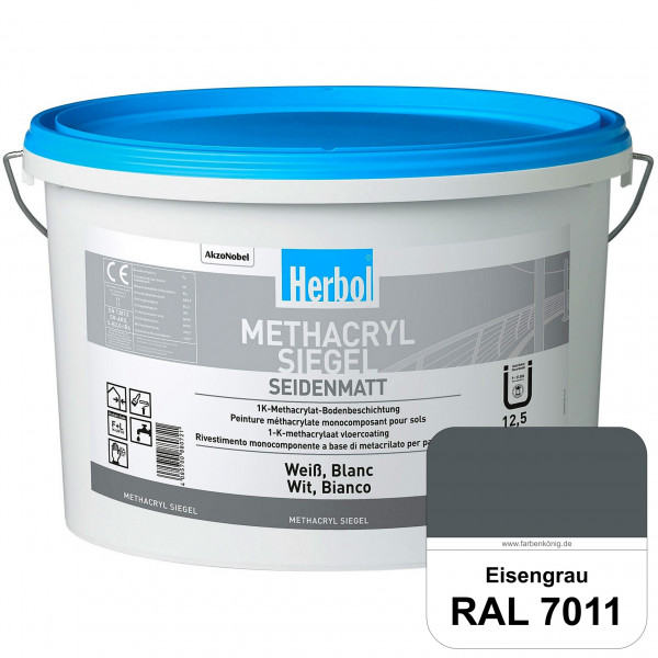 Methacryl Siegel (RAL 7011 Eisengrau) seidenmatte 1K-Beschichtung Böden (Innen & Außen)