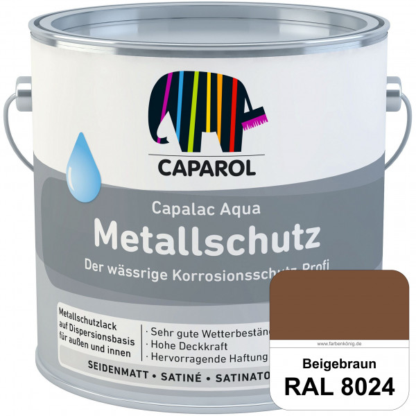 Capalac Aqua Metallschutz (RAL 8024 Beigebraun) wasserbasierter Korrosionsschutz für Stahl & verzink