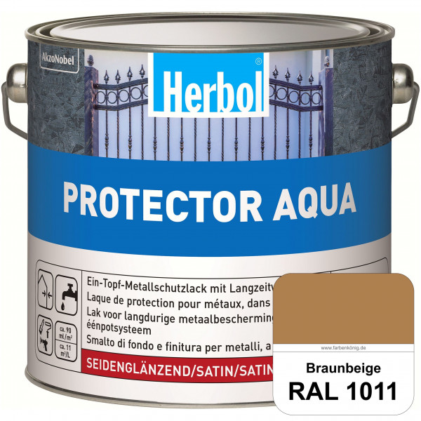 Protector Aqua (RAL 1011 Braunbeige) Lack für Eisen, Stahl und NE-Metalle (Innen&Außen)