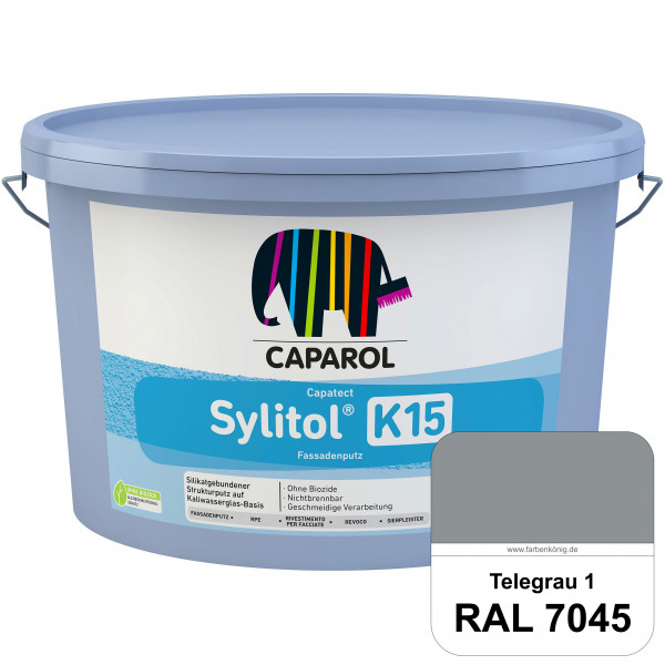 Capatect Sylitol Fassadenputz K15 (RAL 7045 Telegrau 1) Silikatisch gebundener Strukturputz nach DIN
