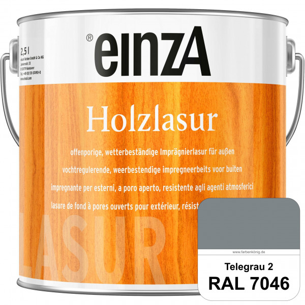 einzA Holzlasur (RAL 7046 Telegrau 2) Offenporige Imprägnierlasur für Außen-Holzbauteile