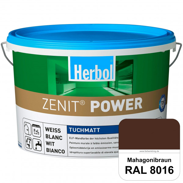 Herbol Zenit Power (RAL 8016 Mahagonibraun) Superdeckende ELF-Wandfarbe