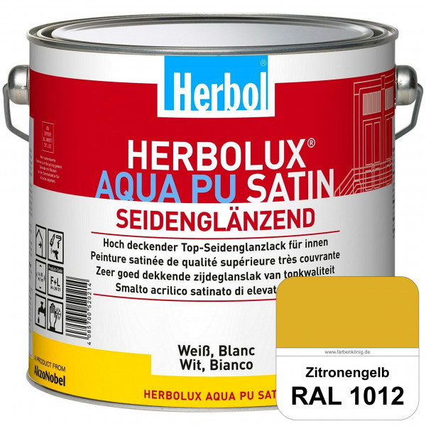 Herbolux Aqua PU Satin (RAL 1012 Zitronengelb) Wasserverdünnbarer Top-PU-Seidenglanzlack (Innen)