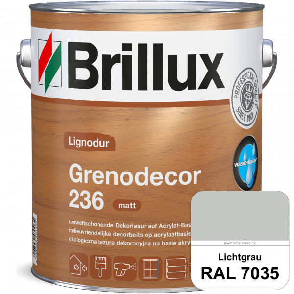 Grenodecor 236 (RAL 7035 Lichtgrau) Umwelt- und gesundheitsschonende, diffusionsfähige Dekorlasur mi