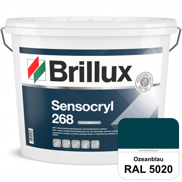 Sensocryl ELF 268 (RAL 5020 Ozeanblau) hochwertige seidenglänzende & strapazierfähige Reinacrylat-In