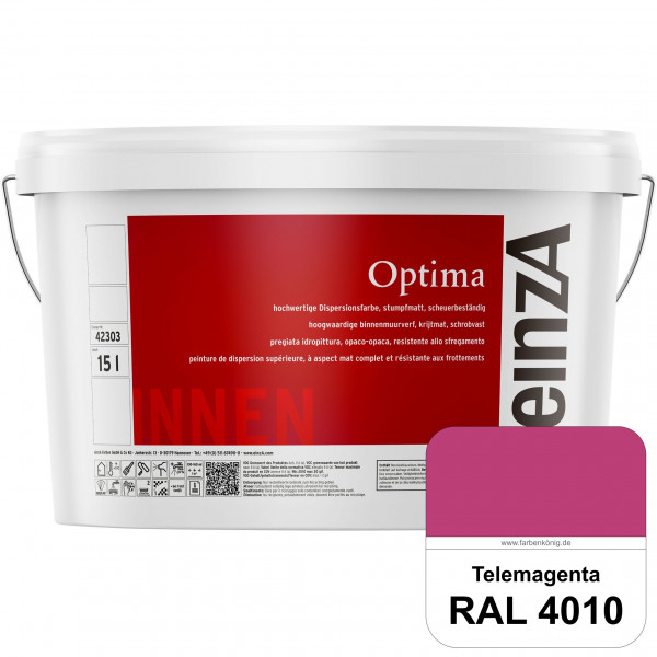 einzA Optima (RAL 4010 Telemagenta) Stumpfmatte Dispersionsfarbe für hochwertige Anstriche
