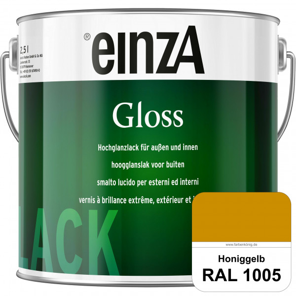 einzA Gloss (RAL 1005 Honiggelb) Hochwertiger Alkydharzlack in Premium-Qualität, hochglänzend.