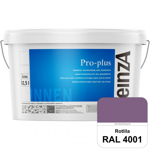 einzA Pro-plus (RAL 4001 Rotlila) Lösemittelfreie waschbeständige Kunststoff-Dispersionsfarbe