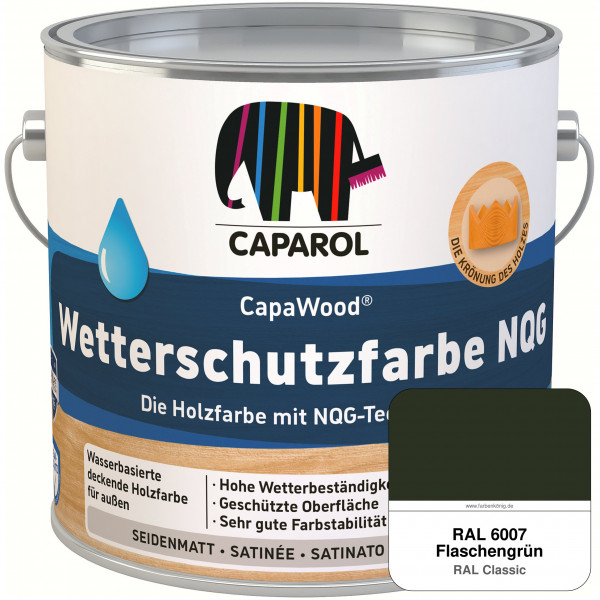 CapaWood® Wetterschutzfarbe NQG (RAL 6007 Flaschengrün) - ersetzt Capadur Wetterschutzfarbe NQG