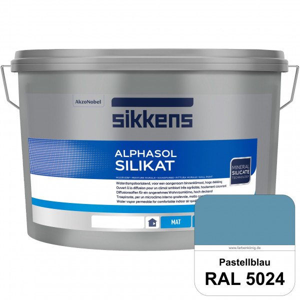 Alphasol Silikat (RAL 5024 Pastellblau) Extrem matte Premium Wandfarbe auf SOL-Silikatbasis