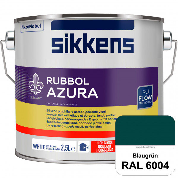 Rubbol Azura (RAL 6004 Blaugrün) hochglänzender Lack (löselmittelhaltig) innen & außen
