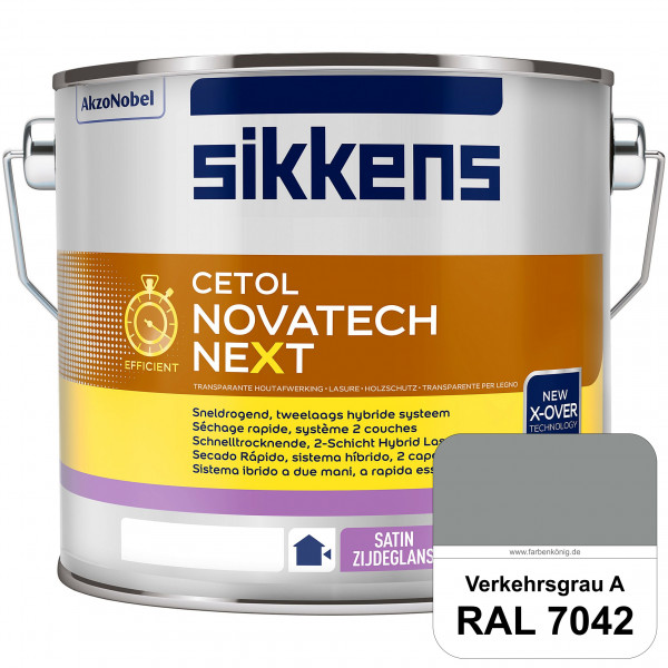 Cetol Novatech neXt (RAL 7042 Verkehrsgrau A) Schnelltrocknende Hybrid-Lasur mit höchster Wetterbest