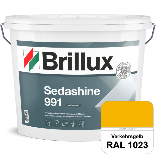 Sedashine 991 (RAL 1023 Verkehrsgelb) Seidenmatte Innendispersion für hoch strapazierfähige & gut re