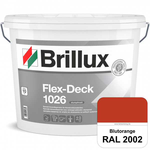 Flex-Deck ELF 1026 (RAL 2002 Blutorange) Hochwertige Innendispersion für Decken mit Installationen &