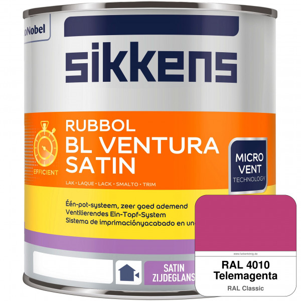 Rubbol BL Ventura Satin NEU (RAL 4010 Telemagenta) Seidenglanzlack (wasserbasiert) Fenster außen