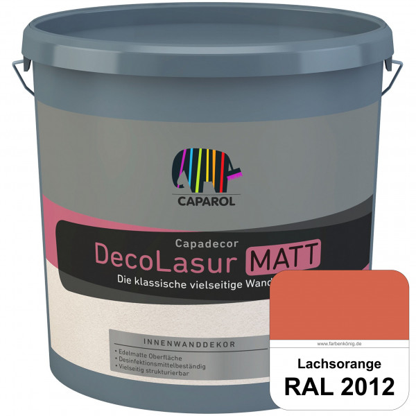 Capadecor DecoLasur Matt (RAL 2012 Lachsorange) Matte Lasurfarbe auf Dispersionsbasis (innen)