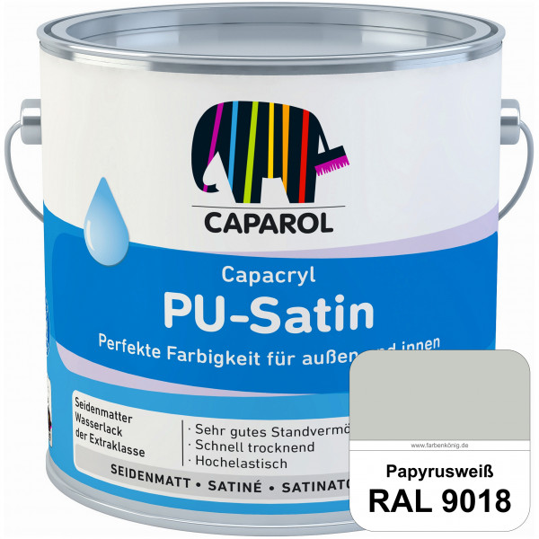 Capacryl PU-Satin (RAL 9018 Papyrusweiß) hochwertige Zwischen-/ Schlusslackierungen für grundierte