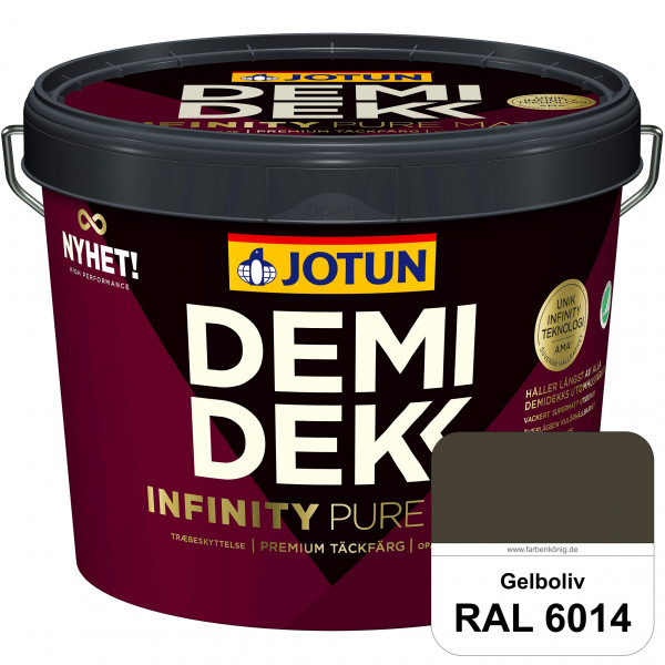 DEMIDEKK Infinity Pure Mat - Deckende, matte Holzfarbe (RAL 6014 Gelboliv)