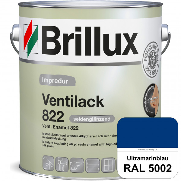 Impredur Ventilack 822 (RAL 5002 Ultramarinblau) Seidenglanzlack (lösemittelhaltig) Fenster & Türen