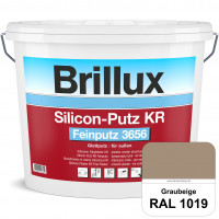 Silicon-Putz KR Feinputz 3656 (RAL 1019 Graubeige) Glattputz , verarbeitungsfertig, perfekte Wasserd