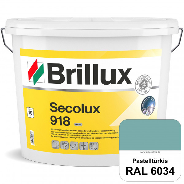 Secolux 918 (RAL 6034 Pastelltürkis) - ehemals Silicon-Fassadenfarbe 918