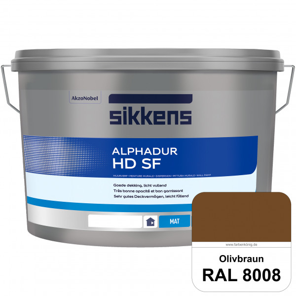 Alphadur HD SF (RAL 8008 Olivbraun) matte hochdeckende waschbeständige Innenwandfarbe