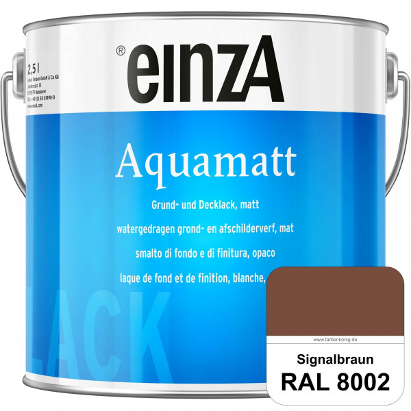 einzA Aquamatt (RAL 8002 Signalbraun) Wasserverdünnbare Vorstreichfarbe & matte Lackfarbe