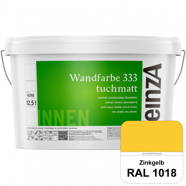 einzA Wandfarbe 333 tuchmatt (RAL 1018 Zinkgelb) Hochdeckende, waschbeständige Wandfarbe