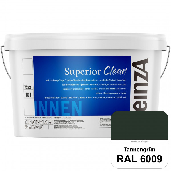 einzA Superior Clean (RAL 6009 Tannengrün) Hoch reinigungsfähige, stumpfmatte Premium-Wandbeschichtu