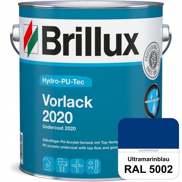 Hydro-PU-Tec Vorlack 2020 (RAL 5002 Ultramarinblau) hochwertiger Vorlack für grundierte bzw. gespach