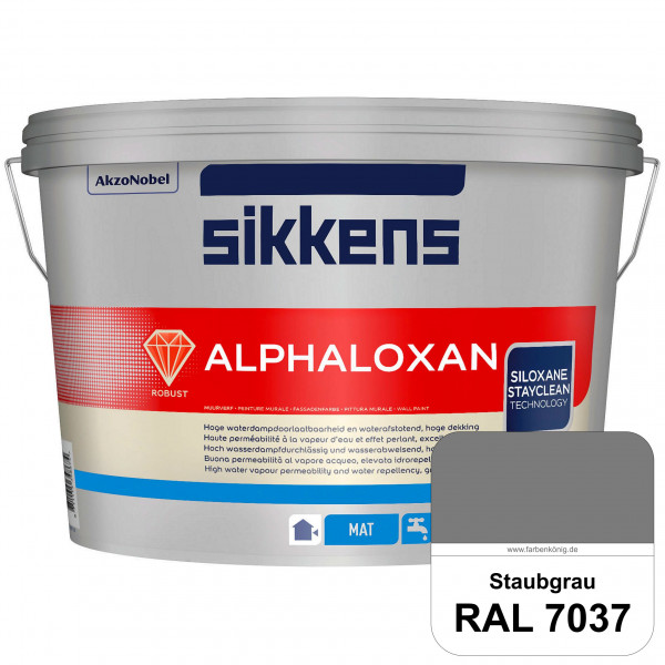 Alphaloxan (RAL 7037 Staubgrau) Professionelle Siliconharz-Fassadenfarbe (außen)